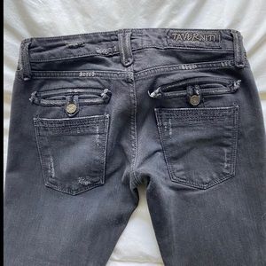 Taverniti Distressed Black Low-Rise Jeans, 27